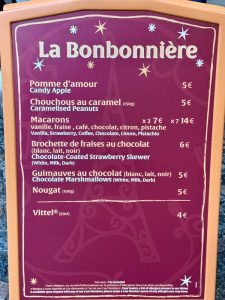 Menú Les Chalets Gourmands Disneyland Paris 2024-2025 - La Bonbonniere