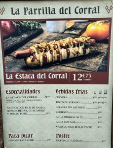 Menú La Parrilla del Corral 2024 en Puy du Fou España