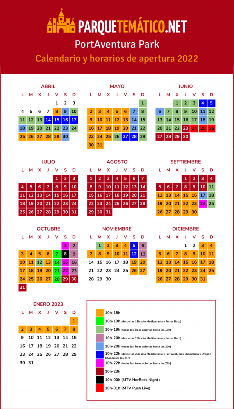 Cuándo ir a PortAventura en 2022 y evitar colas [CALENDARIO]