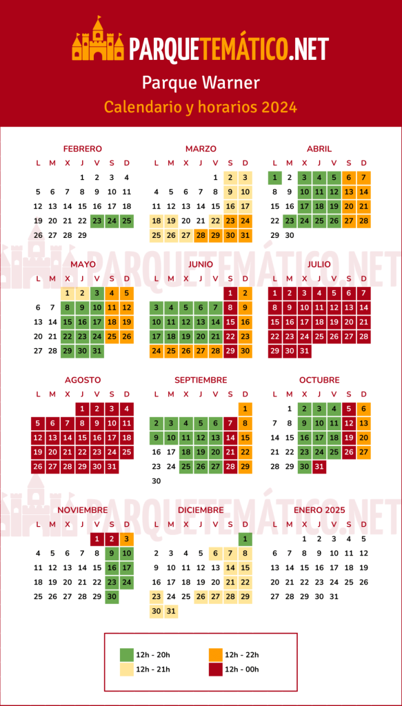 GUÍA cuándo ir a Parque Warner, afluencia y horarios 2024