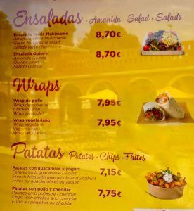 Taquería La Catrina - Carta ensaladas, wraps y patatas 2024 v2