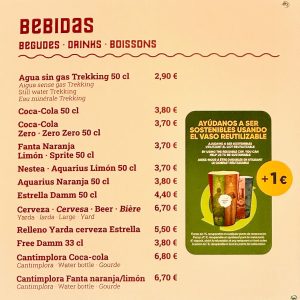 La Cabaña - Caribe Aquatic Park - Carta bebidas 2024