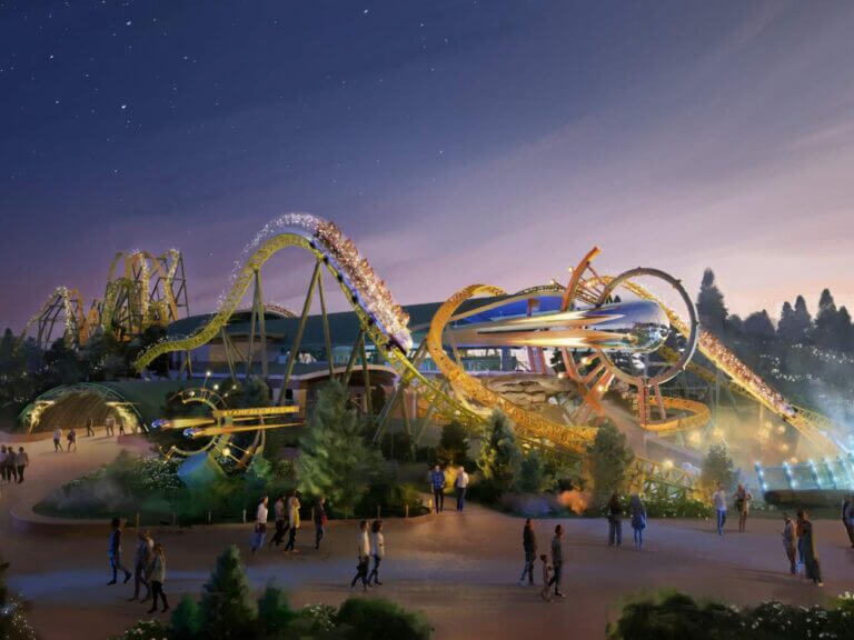 Stardust Racers montaña rusa en Celestial Park de Epic Universe en Universal Orlando