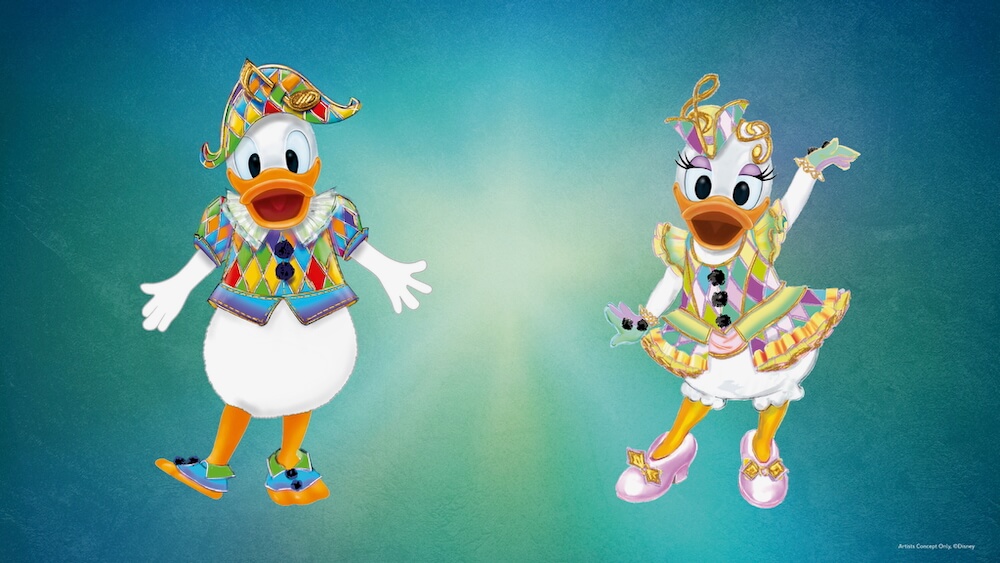 Concepto de Donald and Daisy's Accordionist espectáculo del Disney Music Festival en Disneyland Paris