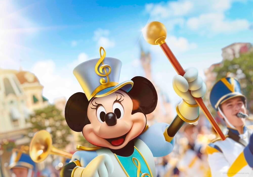 Concepto de Minnie's Marching Band espectáculo del Disney Music Festival en Disneyland Paris